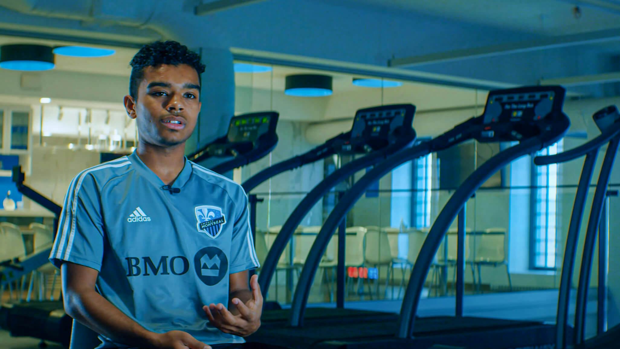 A photo of Lundon Durand Browne, a U19 football player for CF Montreal.